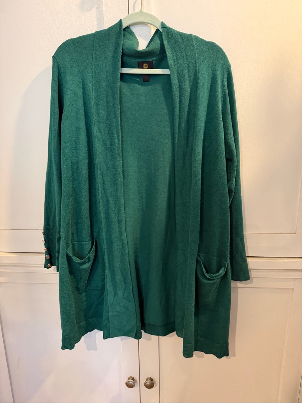 JM Collection Emerald Open-Front Knit Cardigan
